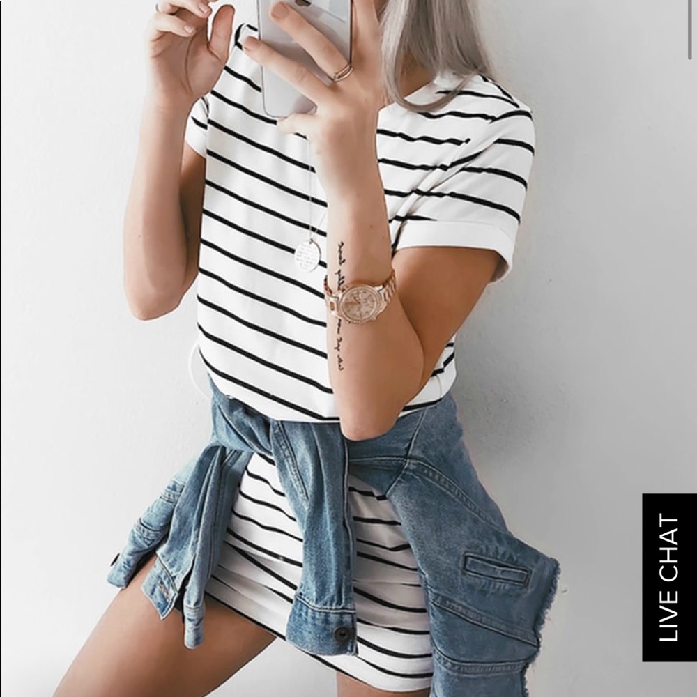 stripped t shirt dress